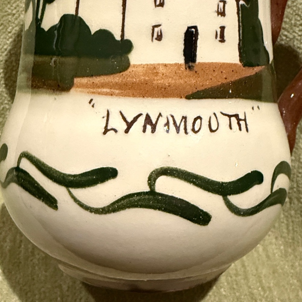 Vintage Watcombe? Pottery Motto Ware Souvenir Lynmouth Devon England Pitcher Jug - Picture 4 of 13